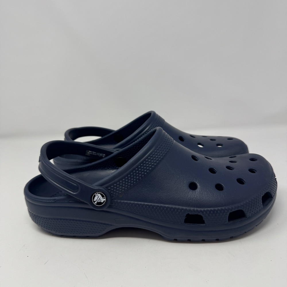 Crocs Classic Clog Navy Blue Mens 10 Womens 12 Slip On Comfort Sandals 10001-410